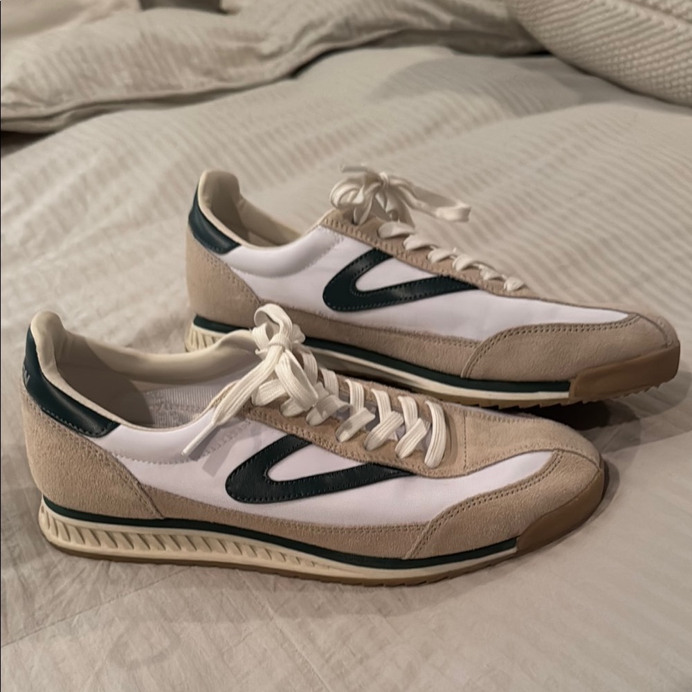 Tretorn Rawlins White and Green Sneakers